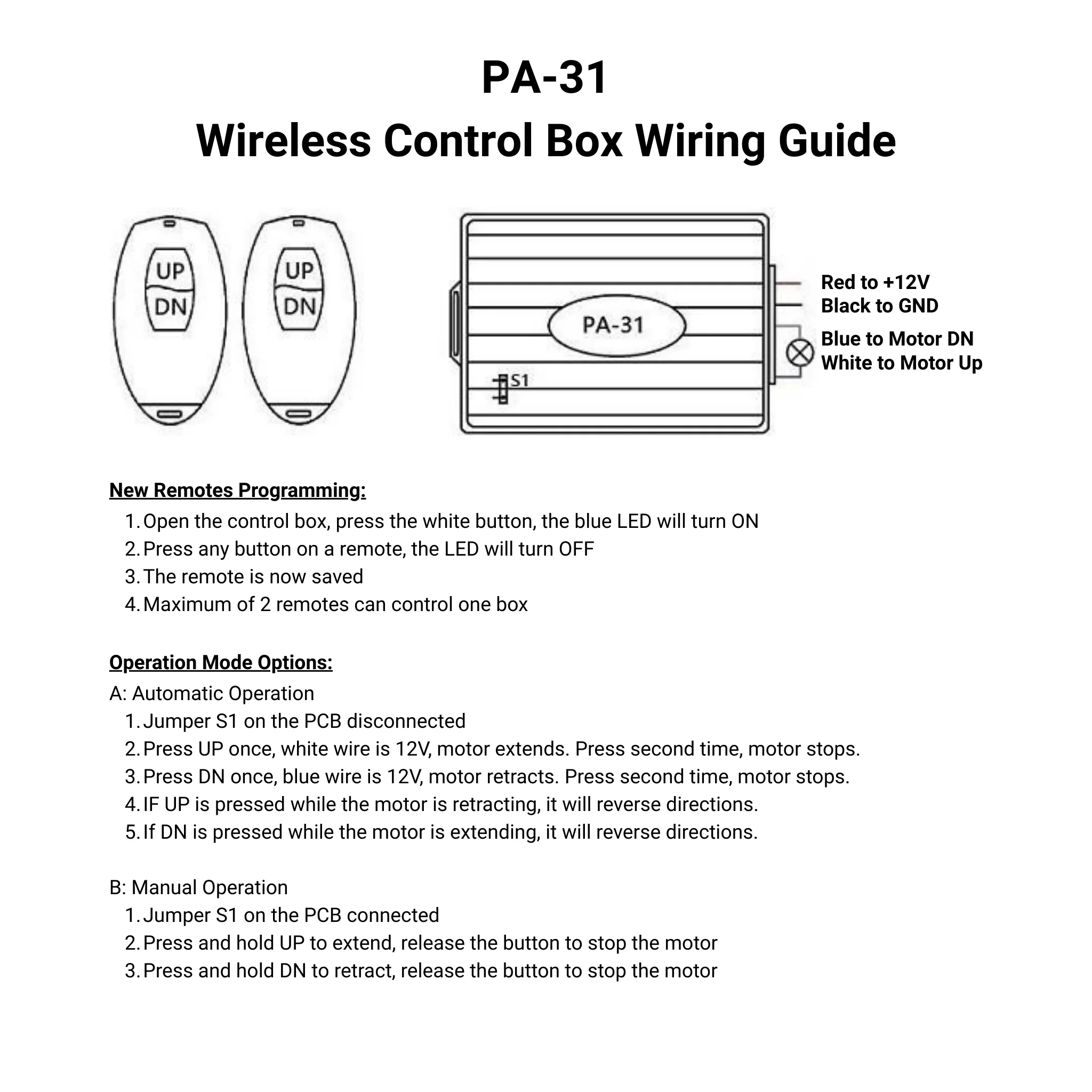 12 VDC - 20A Control Box - 1 Channel - Wireless Remote - Image 7